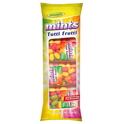 Mints tutti frutti - dragées au sucre au goût fruité 4x16g