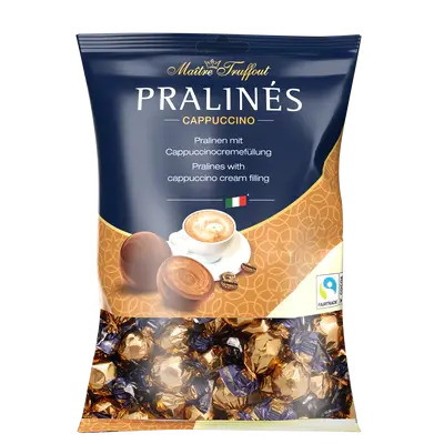 Pralines au chocolat au lait fourrées à la crème cappuccino 125g