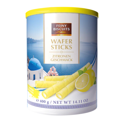 Rouleaux de gaufrette à la crème au goût de citron 400g