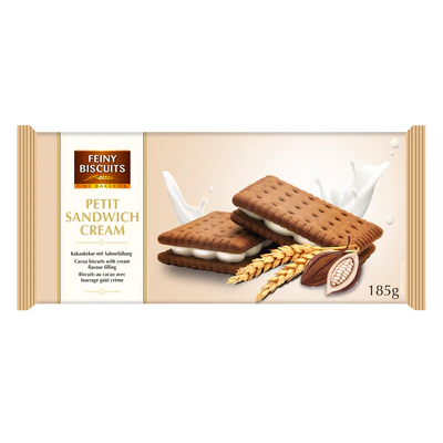 Sandwich cookies cacao fourrés de crème 185g