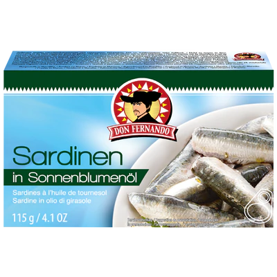 Sardines à l’huile de tournesol 115g