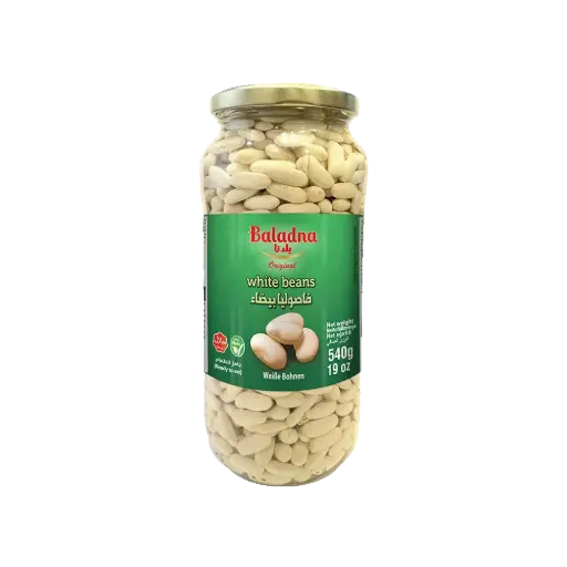 Boiled White beans, Baladna, 540g