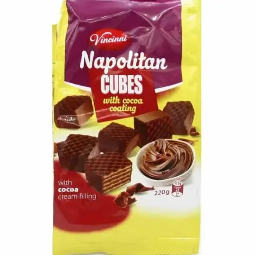 Vincinni Napolitane with cacao coating, Cuburi, 220g