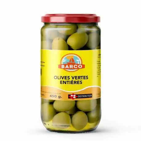 Olives vertes dénoyautée, Barco, 450g