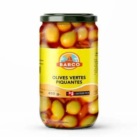 Olives vertes piquantes, Barco, 450g