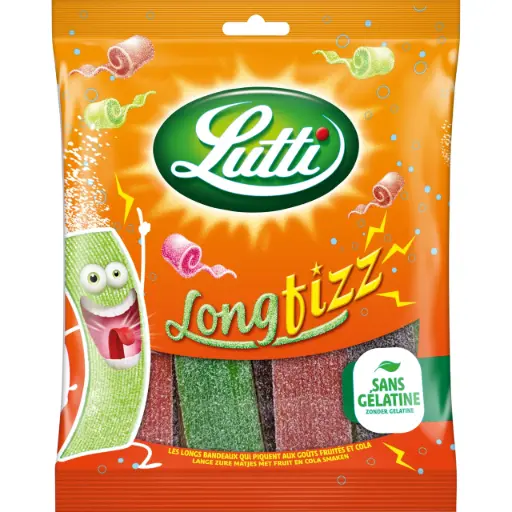 Bonbons long Fizz fruité, Lutti, 100g