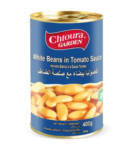 Chtoura Garden, White beans with tomato sauce, 400g