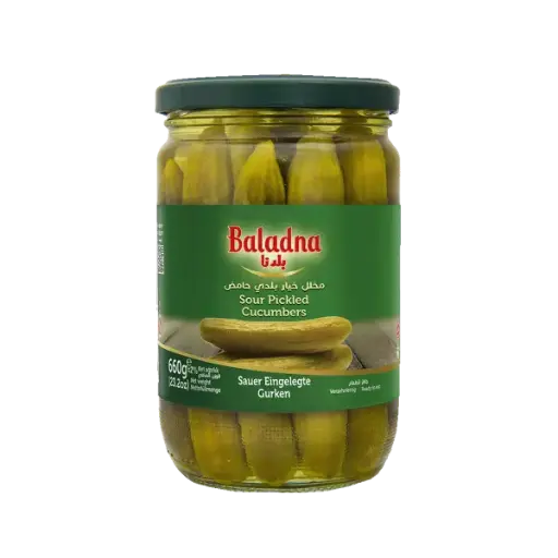 Concombres marinés aigres, Baladna, 660g