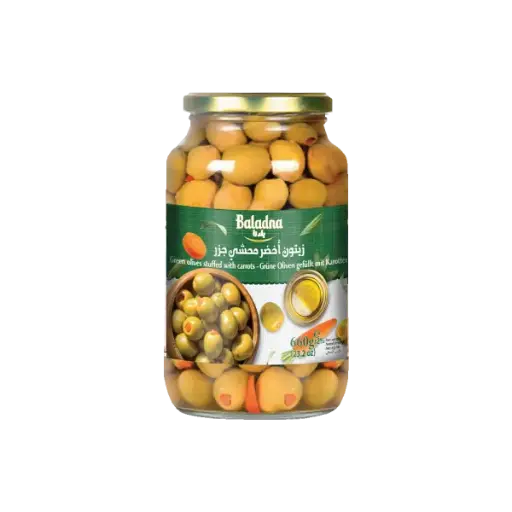 Green olives stuffed with carrot, Baladna, 660g