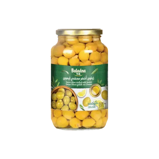 Green olives stuffed with melon, Baladna, 660g