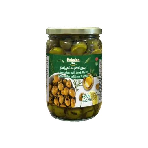 Green olives stuffed with thyme, Baladna, 660g