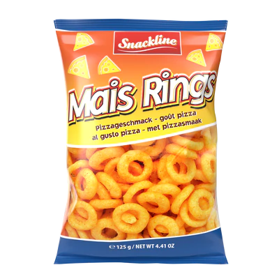 Maïs Rings pizza, Snackline, 125g 