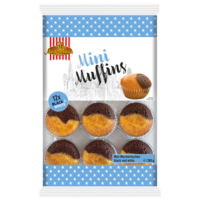 Mini gâteaux marbrés noir & blanc, 180g 