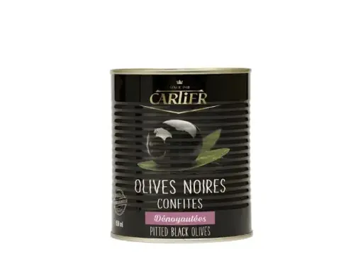 Olives noires confites dénoyautées, Cartier, 850ml