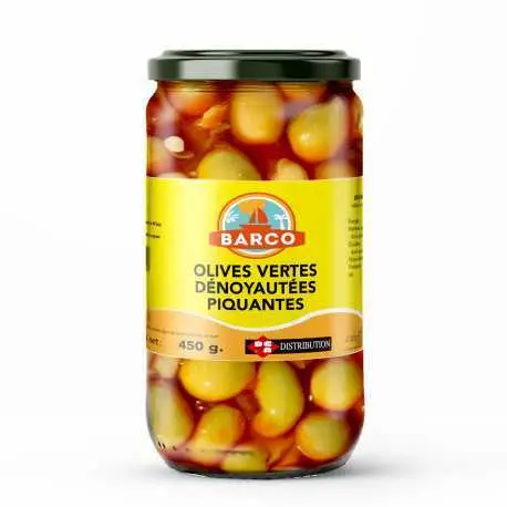 Olives vertes piquantes, Barco, 450g