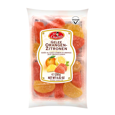 Pâte de fruits au goût citron et orange 250g