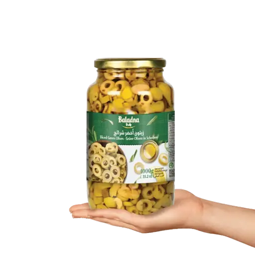 Silced Green olives, Baladna, 1kg