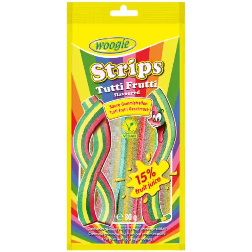 Strips Apple, Tuti fruti, Woogie, 80g