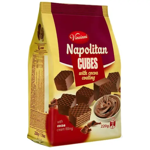 Vincinni Napolitane with cacao coating, Cuburi, 220g