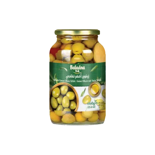 Whole Green olives apple, Baladna, 660g