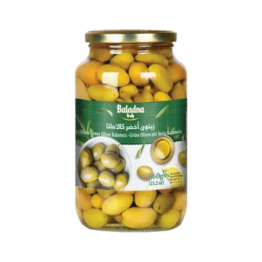 Whole Green olives kalamata, Baladna, 660g