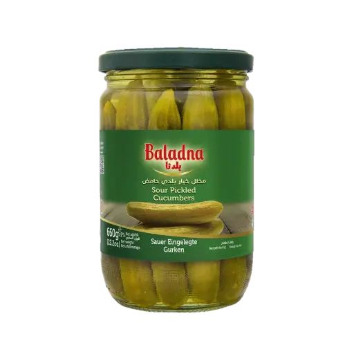 Sour pickled cucumbers, Baladna, 660g