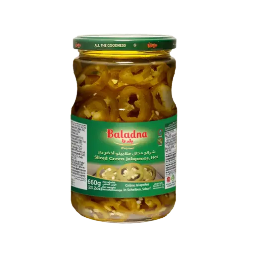 Jalapenos vert coupés, Baladna, 660g
