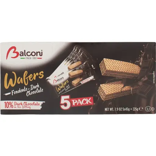 Gaufrettes Chocolat noir, Balconi, 5x45g