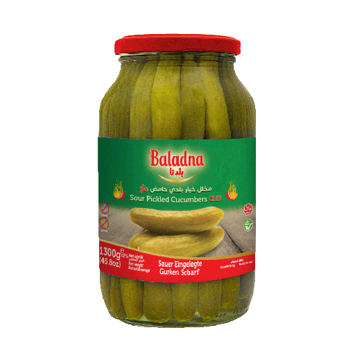 Baladna Hot Sour Pickled Cucumbers 1300g