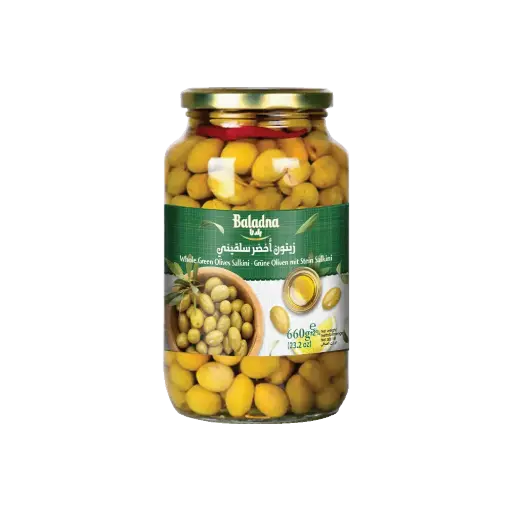 Whole Green olives Salkini, Baladna, 650g
