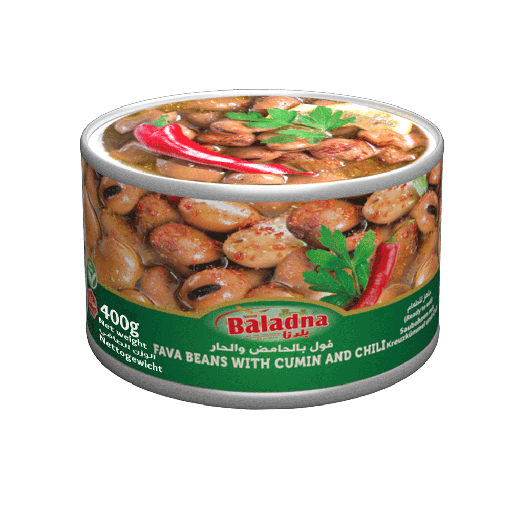 Grosses fèves cuisinées au citron, cumin et piment, 400g