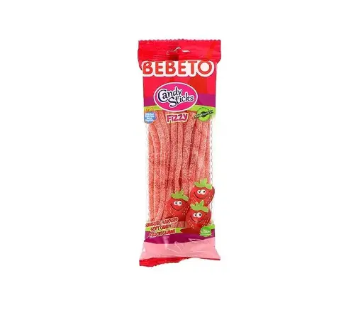 BEBETO Sour Sticks Fraise Bonbon Halal 24 g