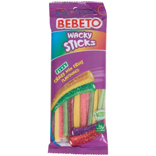 BEBETO Wacky Sticks Bonbon Halal 75 g
